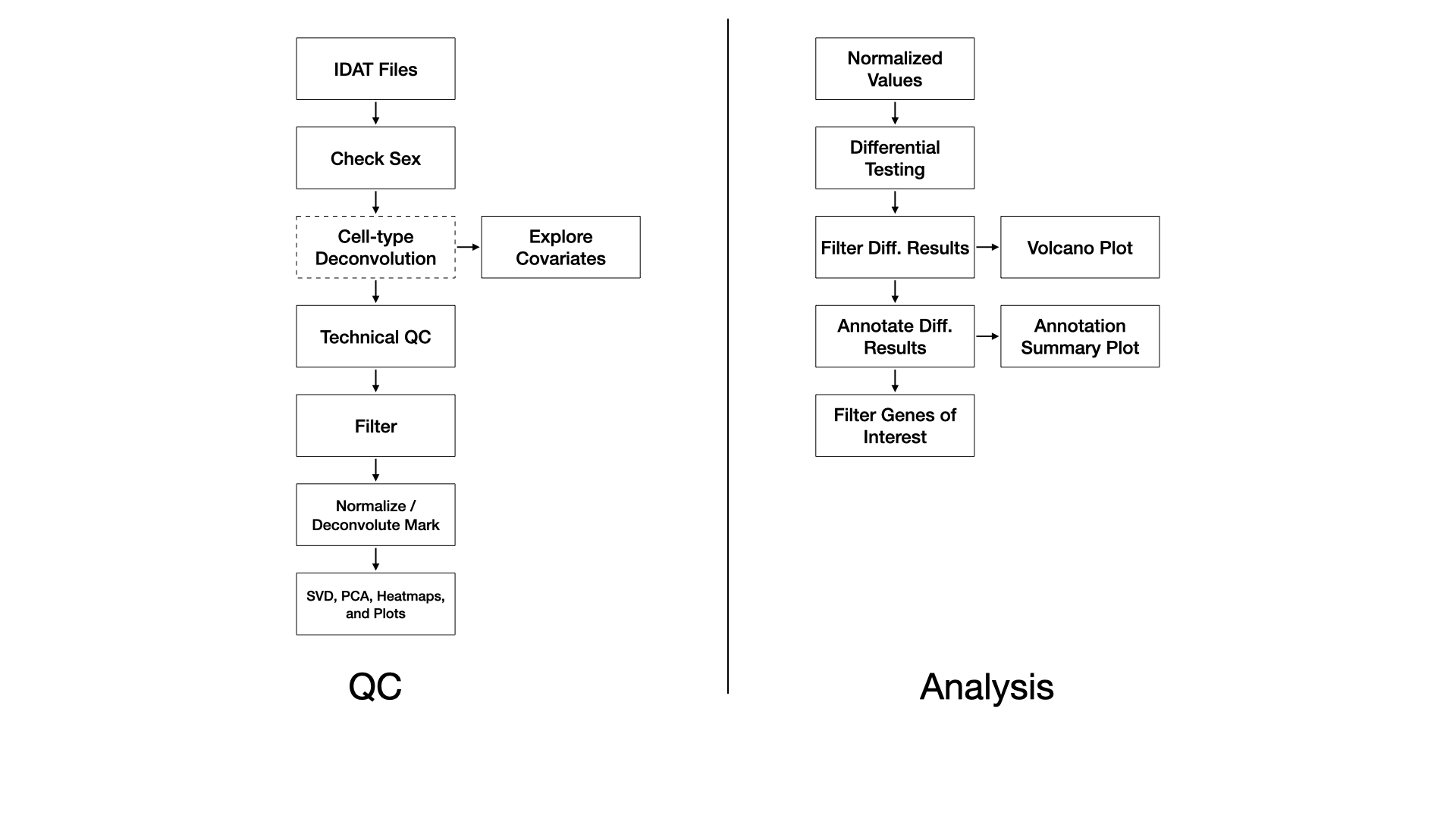 EPIC methylation array workflow