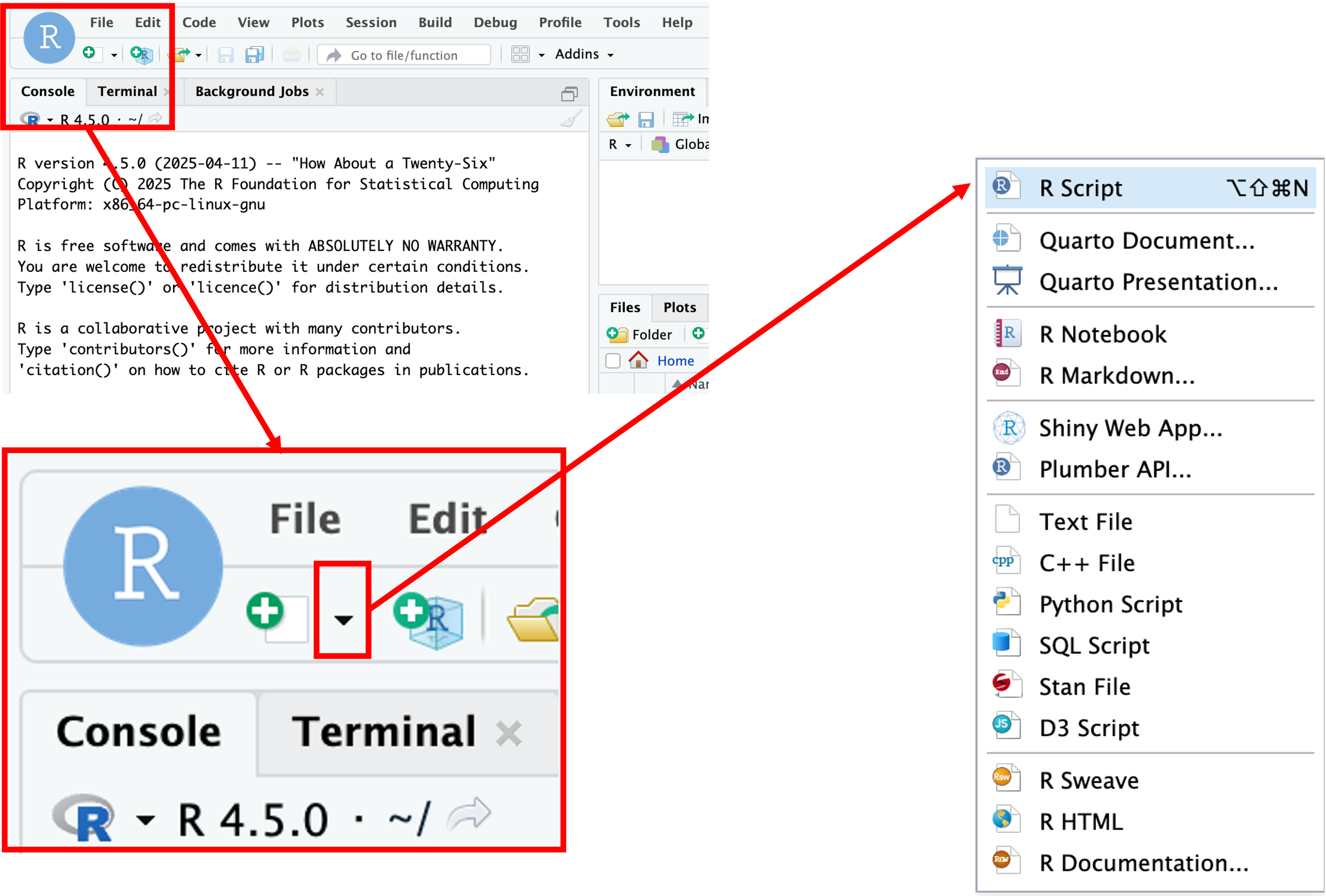 rstudio create script