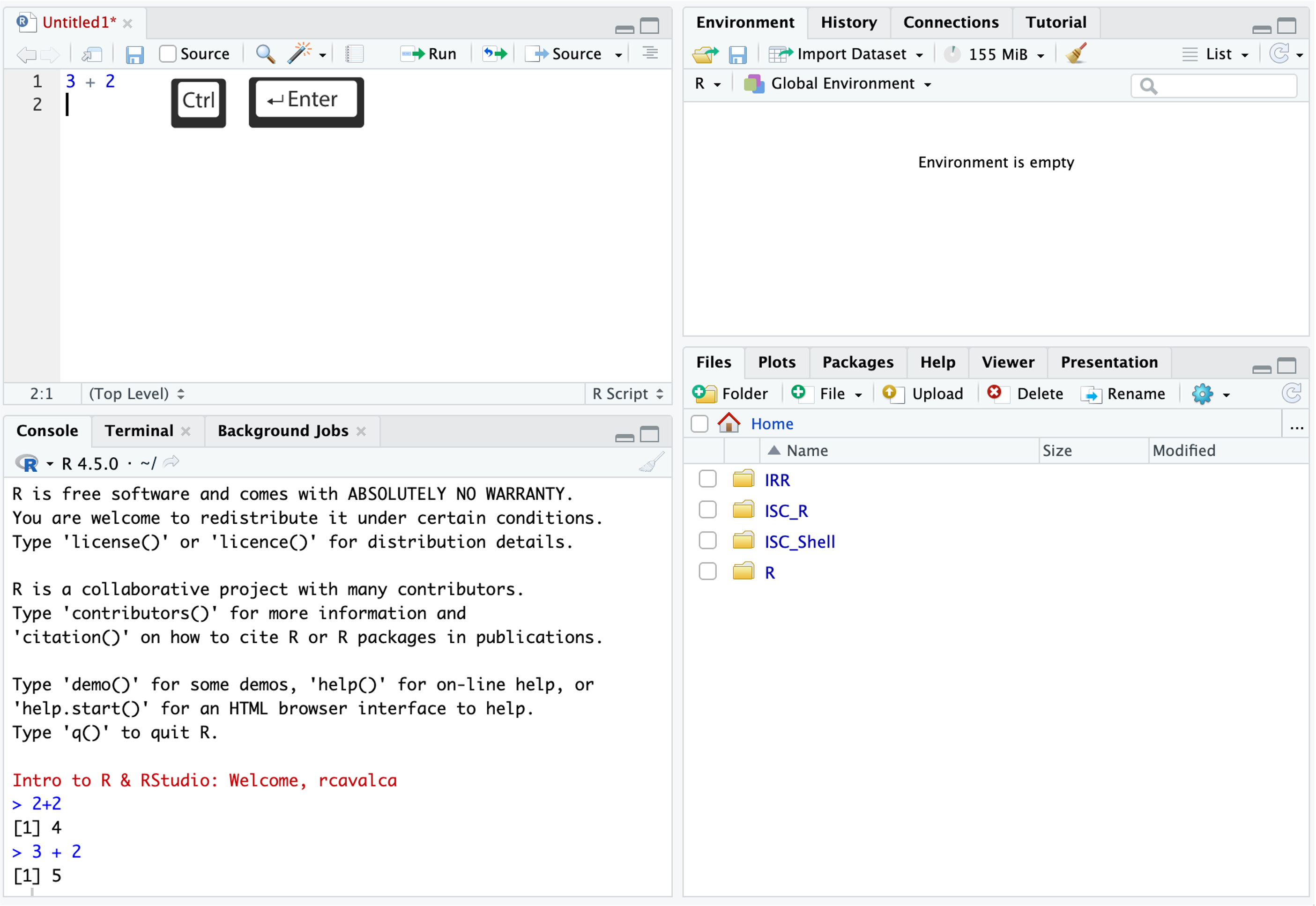 rstudio script execution