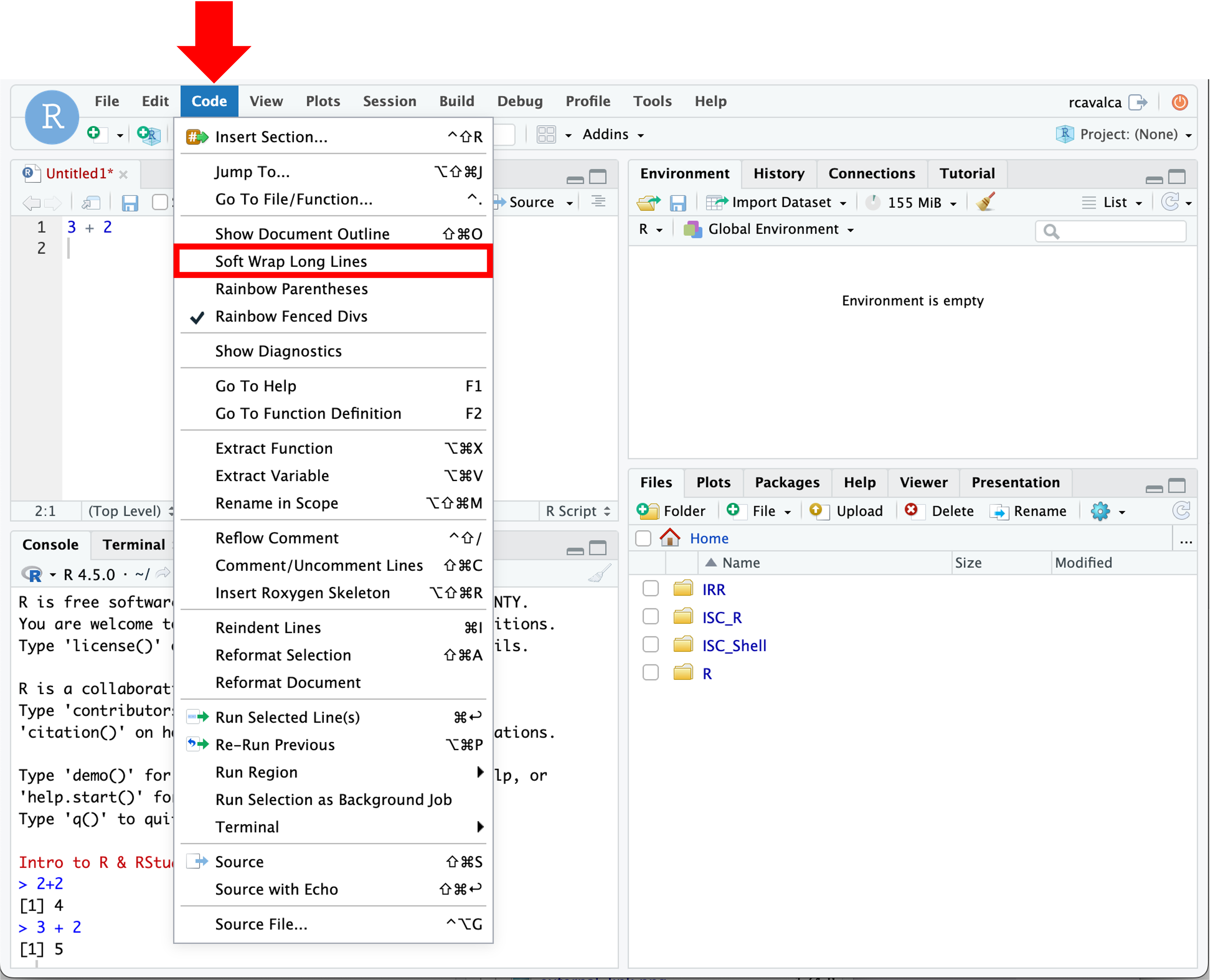 rstudio code execution