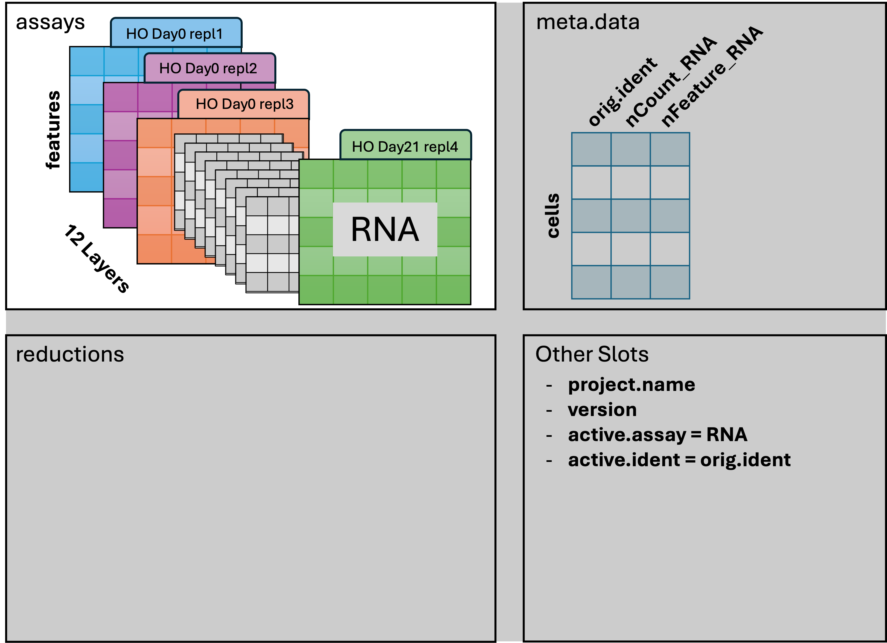 Seurat splitting the counts layer of the RNA assay by sample.